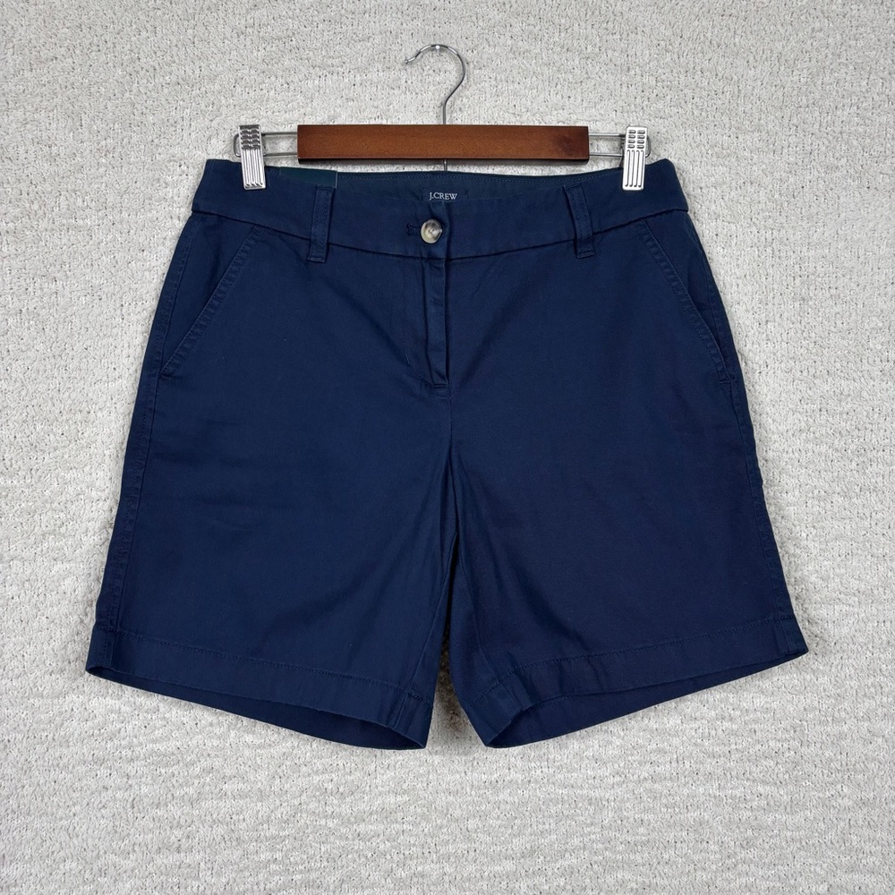 J. Crew Factory Shorts Womens 2 Navy 5" Classic Chino Flat Front Office Preppy
